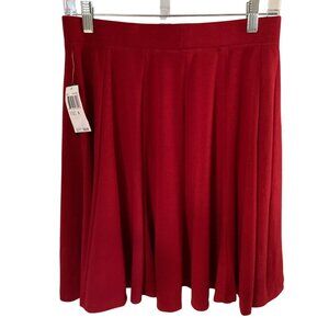 Grace Elements  Pleated Swing Skirt Red Medium NWT
